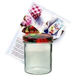 12er Set Sturzglas 350 ml Marmeladenglas Einmachglas Einweckglas To 82 Obst Deckel incl. Diamant-Zucker Gelierzauber Rezeptheft_Bild_1