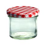 75er Set Sturzglas 125 ml Marmeladenglas Einmachglas Einweckglas To 66 rot karierter Deckel incl. Diamant-Zucker Gelierzauber Rezeptheft_Bild_1