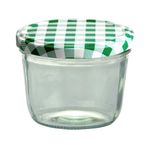50er Set Sturzglas 230 ml Marmeladenglas Einmachglas Einweckglas To 82 grün karierter Deckel incl. Diamant-Zucker Gelierzauber Rezeptheft_Bild_1
