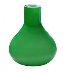 1454124-vasegruen.jpg Handgearbeitete Flower Mini-Vase aus Glas - Paul Nagel - Design Grün - mundgeblasen - 8 cm