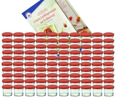 100er Set Sturzglas 125 ml Marmeladenglas Einmachglas Einweckglas To 66 Erdbeer Deckel incl. Diamant-Zucker Erdbeerzeit Rezeptheft_Bild_5