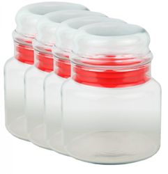 635-4er.jpg 4er Set Vorratsdose Prestige - 635ml Vorratsbehälter aus Kristallglas mit Aromaverschluss_Bild_2