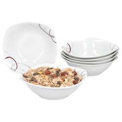 van-well-palazzo-mueslischalen-6er-set-food.jpg 2cm - kleine Schale / Schüssel aus weißem Porzellan mit Dekor-Kreisen in grau und dunkelrot_Bild_1