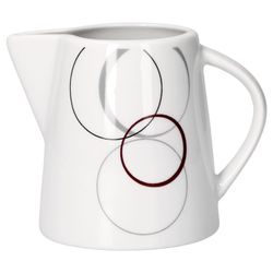 van-well-palazzo-milchkanne-frontal.jpg 2tlg. Set Zuckerdose 28cl & Milchkännchen 23cl Palazzo mit Dekor-Kreisen in grau und dunkelrot_Bild_3
