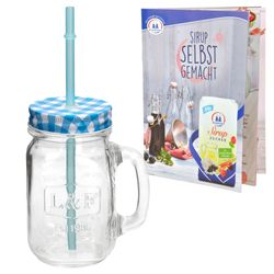 01-Werner-Voss-Smoothie-Glas-Becher-mit-Henkel-Strohhalm-blau-Einzeln-mit-Heft.jpg 5 Liter Trinkbecher / Trinkglas mit Relief _Bild_1