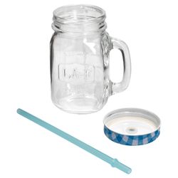 06-Werner-Voss-Smoothie-Glas-Becher-mit-Henkel-Strohhalm-blau-Einzelteile-02.jpg 5 Liter Trinkbecher / Trinkglas mit Relief _Bild_6