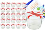 25er Set Sturzglas 230 ml To 82 Schleifendekor Deckel incl. Diamant Gelierzauber Rezeptheft_Bild_1