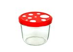 25er Set Sturzglas 230 ml To 82 Fliegenpilz Deckel rot weiß gepunktet incl. Diamant Gelierzauber Rezeptheft_Bild_1