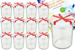 12er.jpg 12er Set Sturzglas 435 ml To 82 Schleifendekor Deckel incl. Diamant Gelierzauber Rezeptheft_Bild_4
