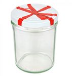 25er Set Sturzglas 435 ml To 82 Schleifendekor Deckel incl. Diamant Gelierzauber Rezeptheft_Bild_1