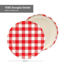 TO-82-Deckelmotive-Bemassung-2024-Rot-kariert.jpg 40er Set Sturzglas 230 ml mit rot kariertem Deckel inkl. Diamant Gelierzauber Rezeptheft_Bild_5