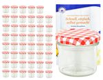 48er Set Sturzglas 125 ml To 66 rot karierter Deckel incl. Diamant Gelierzauber Rezeptheft_Bild_3