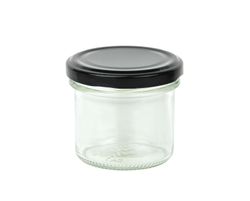 schwarz.jpg 48er Set Sturzglas 125 ml To 66 schwarzer Deckel incl. Diamant Gelierzauber Rezeptheft_Bild_1