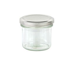 silber.jpg 48er Set Sturzglas 125 ml To 66 silberner Deckel incl. Diamant Gelierzauber Rezeptheft_Bild_1
