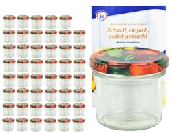 obst-48er.jpg 48er Set Sturzglas 125 ml To 66 Obst Dekor Deckel incl. Diamant Gelierzauber Rezeptheft_Bild_3