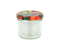 obst.jpg 48er Set Sturzglas 125 ml To 66 Obst Dekor Deckel incl. Diamant Gelierzauber Rezeptheft_Bild_1