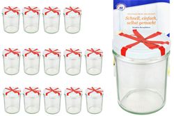 schleife.jpg 15er Set Sturzglas 435 ml To 82 Schleifendekor Deckel incl. Diamant Gelierzauber Rezeptheft_Bild_4