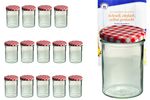15er Set Sturzglas 435 ml To 82 rot karierter Deckel incl. Diamant Gelierzauber Rezeptheft_Bild_2