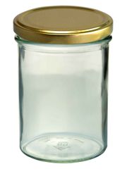 sturzglas-435-ml-gold.jpg 15er Set Sturzglas 435 ml To 82 goldener Deckel incl. Diamant Gelierzauber Rezeptheft_Bild_2
