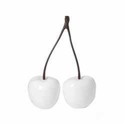 Pottery-Pots-E2232-S1-W-Doppelkirsche-Weiss.jpg Deko-Doppelkirsche in Weis aus robustem Fiberglas - E2232-S1-W