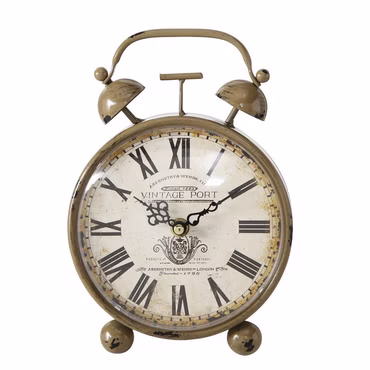 Tischuhr Orleans Material Metall Hellbraun H 13cm