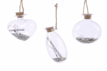 Glasflasche Hänger mit Notenblatt 3er Set