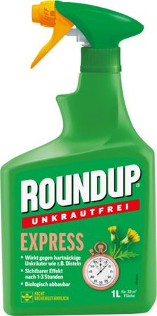 Roundup Express Unkrautfrei Anwendungsfertig 1 Liter Sprühflasche