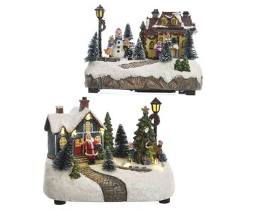 LED Weihnachtslandschaften 2 Ausführungen 18,5x13x13,5cm Stückpreis