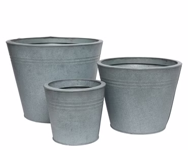 Topf Blumentopf Pflanztopf Zink rund anthrazit antik 3er Set