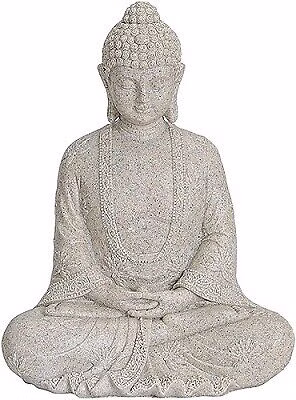 Buddha Figur sitzend braun Feng Shui Polyresin Deko H 23 cm