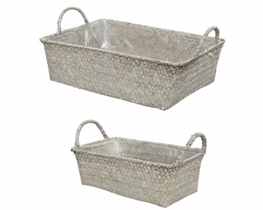 Dekokorb Aufbewahrungsbox Seegras Höhe 10 cm 2er Set