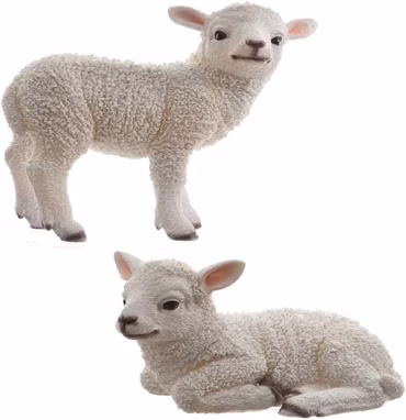 Dekofigur Lamm stehend / liegend Poly weiß Stückpreis
