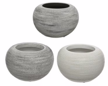 Blumentopf Terrakotta Taupe Grau Elfenbein Höhe 13 cm - Stückpreis