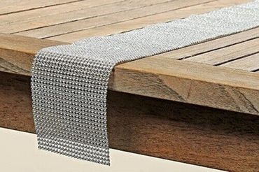 Tischband Glamour Strassteinchen 120 x 12 cm