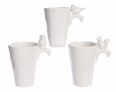 Tasse Becher Schokobecher 3-sort. Porzellan , Stückpreis