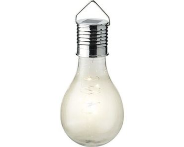 Solar Birne plastik Ø.8cm H.14cm transparent warm/weiß Stückpreis