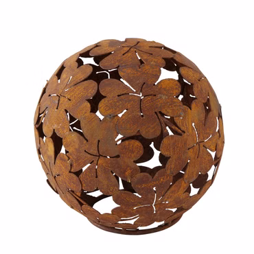Deko-Kugel Klee Metall Eisen Ø 23 cm edelrost