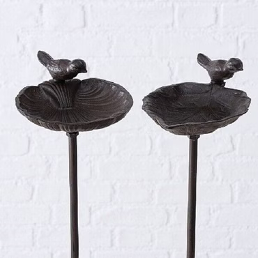 Vogeltränke /-bad Karla Gusseisen H.98 cm Matt braun