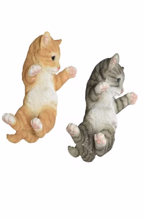 Kätzchen liegend Poly Deko Babykatzen rotbraun oder grau Stückpreis