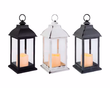 LED Laterne plastik Flacker-Effekt 13.5cm B.13.5cm H.30cm Stückpreis