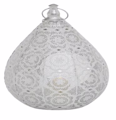 Windlicht Alanis H 26 cm weiß Eisen Stückpreis