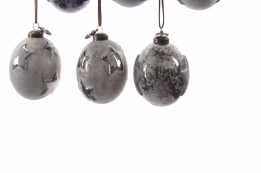 Glaskugel Weihnachtskugeln Stern Christbaumkugeln 3er Set (hellgrau)