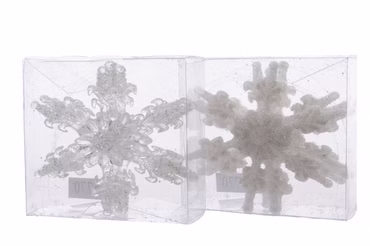 Hänger Christbaumschmuck Eisstern Schneeflocke klar oder matt 4er Set