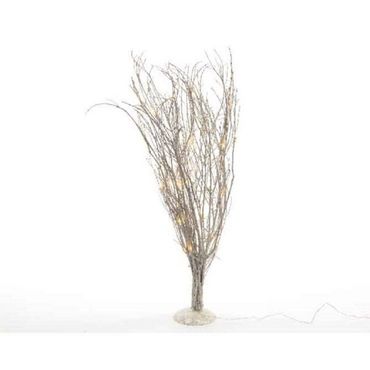 LED Schneestrauch weiß Schneezweig mit LED Höhe 65 cm