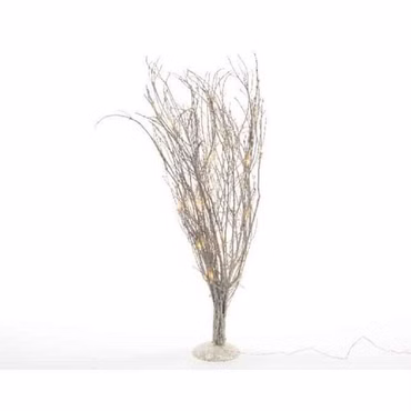 LED Schneestrauch weiß Schneezweig mit LED Höhe 65 cm
