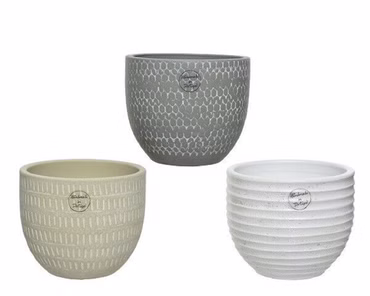 Blumentopf Übertopf Terrakotta beige weiß grau H 13cm Stückpreis