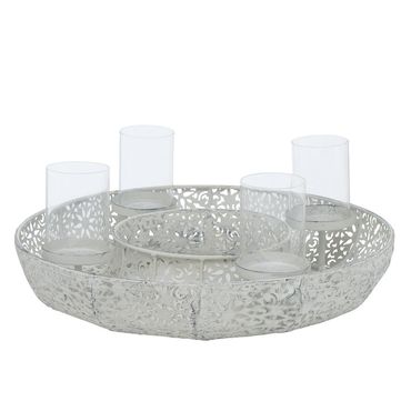 Schale Lilli Windlichthalter Eisen grau Shabby Chic 5 tlg