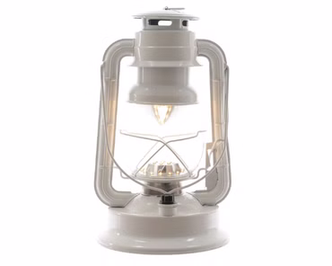 Laterne Sturmlaterne LED Licht Campinglampe Camping H 24,5 cm weiß