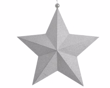 Stern Papierstern Hänger silber mit Glitter Ø14 cm