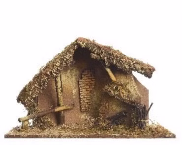 Krippe mit Feuerstelle 50x23x30cm Holz Braun